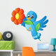 Blue Bird Carrying Flower Wall Decal