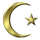 3D Golden Islamic Symbol Wall Decal