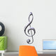 3D Silver Treble Clef Wall Decal