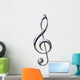 3D Silver Treble Clef Wall Decal