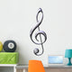 3D Silver Treble Clef Wall Decal
