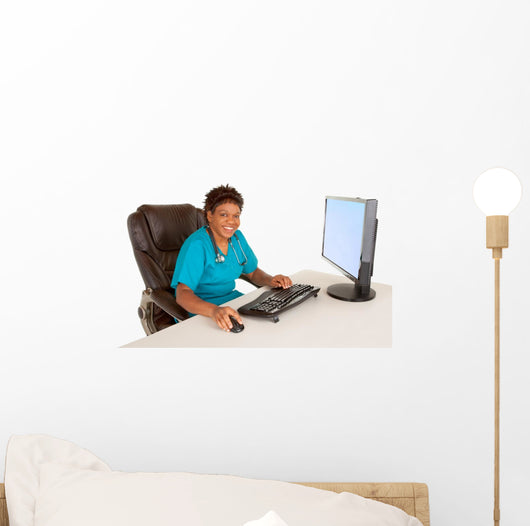 African American Nurse Smiling Wall Decal