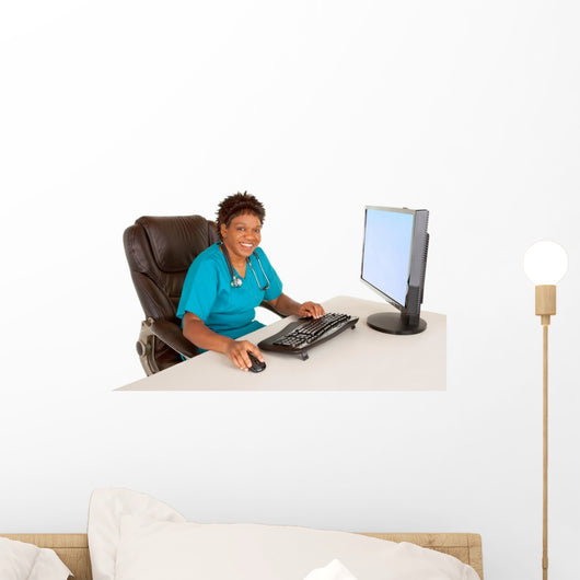 African American Nurse Smiling Wall Decal