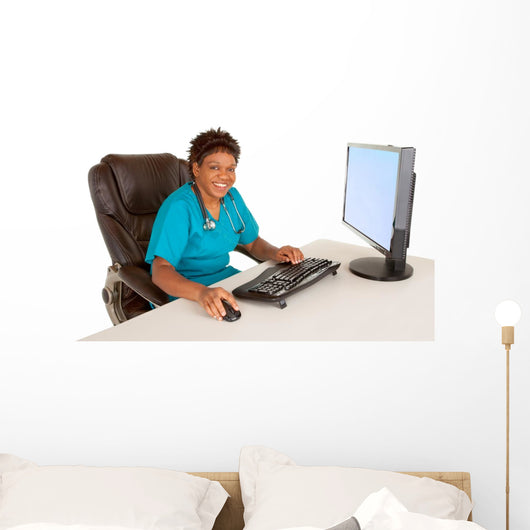 African American Nurse Smiling Wall Decal