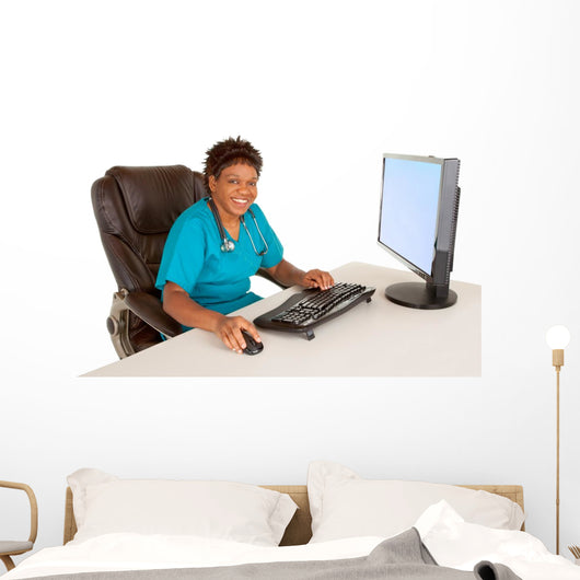 African American Nurse Smiling Wall Decal