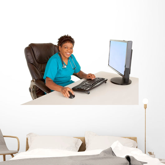 African American Nurse Smiling Wall Decal