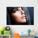 Brunette Makeup Model Right Side Close-Up Wall Decal