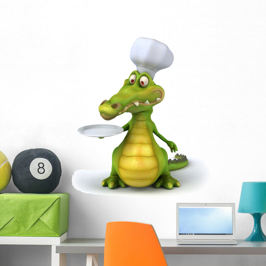 CG Chef Crocodile with Platter Wall Decal