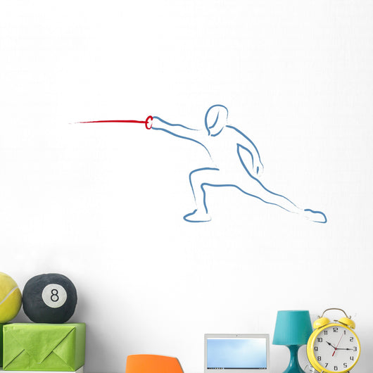 Fencing Thrust Outline Illustration Wall Decal