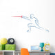 Fencing Thrust Outline Illustration Wall Decal