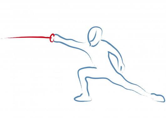 Fencing Thrust Outline Illustration Wall Decal