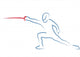Fencing Thrust Outline Illustration Wall Decal