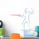 Fencing Pose Outline Illustration Wall Decal