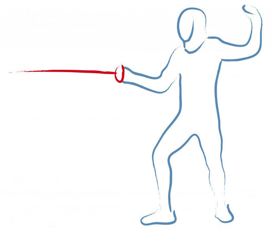 Fencing Pose Outline Illustration Wall Decal