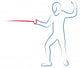 Fencing Pose Outline Illustration Wall Decal