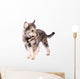 Wolfhound Puppy Standing With Stick Wall Decal