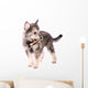 Wolfhound Puppy Standing With Stick Wall Decal