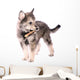 Wolfhound Puppy Standing With Stick Wall Decal