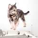 Wolfhound Puppy Standing With Stick Wall Decal