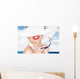 Woman in a Big White Summer Hat Wall Decal