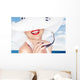 Woman in a Big White Summer Hat Wall Decal