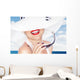 Woman in a Big White Summer Hat Wall Decal