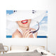 Woman in a Big White Summer Hat Wall Decal