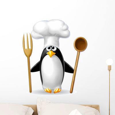 Penguin Cuoco2 Wall Decal shown on a wall