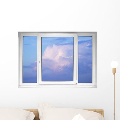 Sky Seen Through White Wall Decal shown on a wall