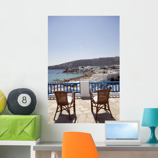 Greek Island Beach And Balcony Wall Decal