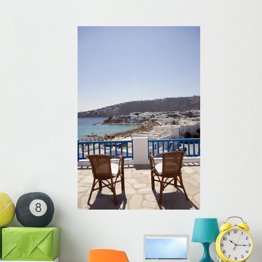 Greek Island Beach And Balcony Wall Decal