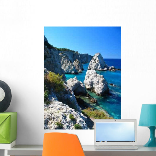 Ocean Bay with White Cliffs Close-Up Wall Decal