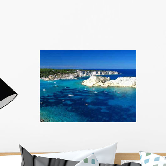 Ocean Bay with White Cliffs Aerial View Wall Decal