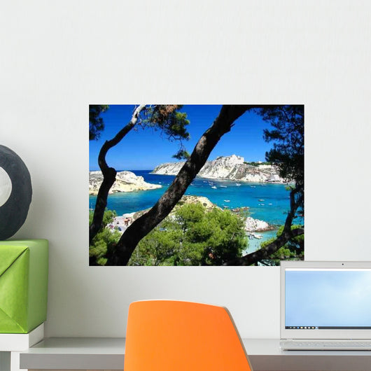 Ocean Bay with White Cliffs Wall Decal
