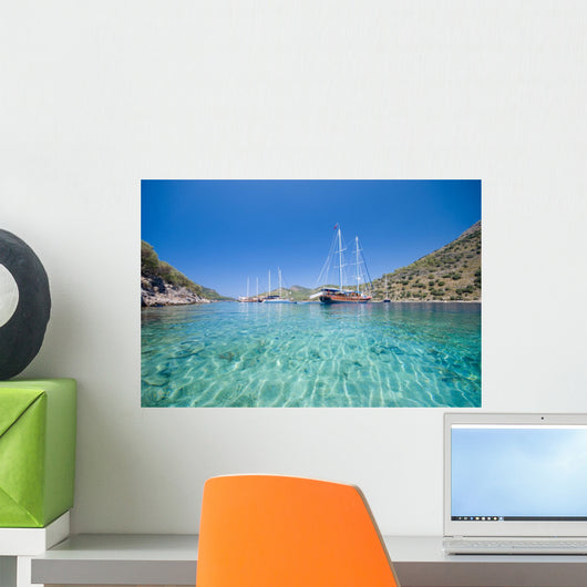Boats Anchored Bay Turkish Wall Decal