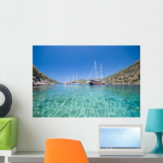 Boats Anchored Bay Turkish Wall Decal
