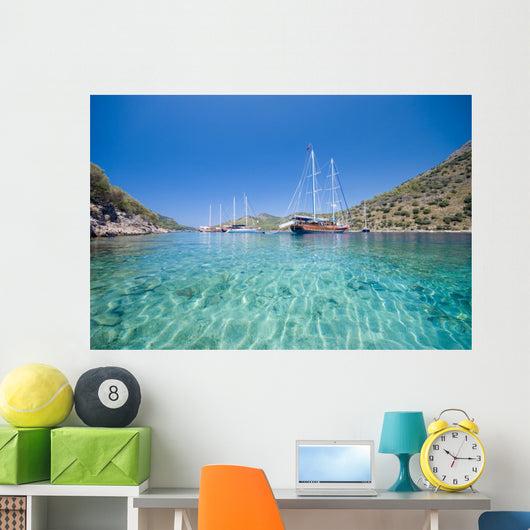 Boats Anchored Bay Turkish Wall Decal