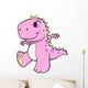 Cute Pink Girl Dinosaur Wall Decal