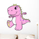 Cute Pink Girl Dinosaur Wall Decal