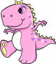 Cute Pink Girl Dinosaur Wall Decal