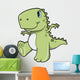 Cute Green Dinosaur T-Rex Wall Decal