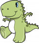 Cute Green Dinosaur T-Rex Wall Decal
