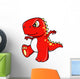 Angry Mean Red Dinosaur Wall Decal