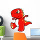 Angry Mean Red Dinosaur Wall Decal