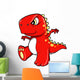 Angry Mean Red Dinosaur Wall Decal