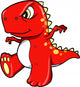 Angry Mean Red Dinosaur Wall Decal