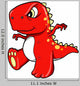 Angry Mean Red Dinosaur Wall Decal