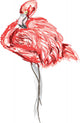 Flamingo Sketch Illustration Wall Decal