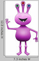 Purple Three-Eyed Extraterrestrial Alien Wall Decal