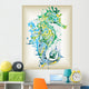 Abstract Seahorse Wall Decal